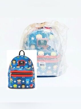 Loungefly Justice League Chibi Print Mini Backpack